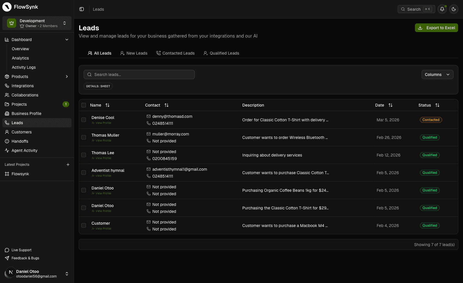 Projects + channel setup